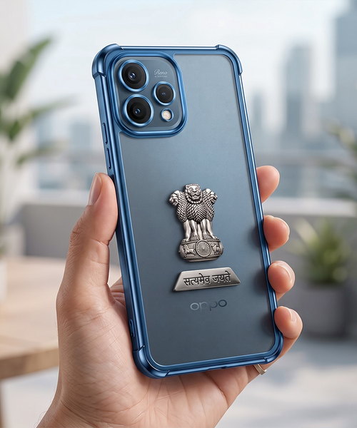 Oppo Reno 15 5G Satyamev Jayate 2-in-1 Emblem Transparent Shockproof Airbag Case