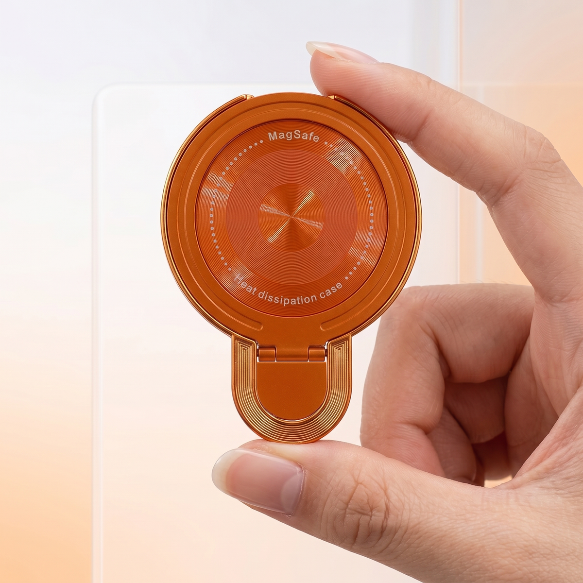Vivo V60 5G Invincible Bracket Ring Stand Shimmer Airbag Cosmic Orange Case