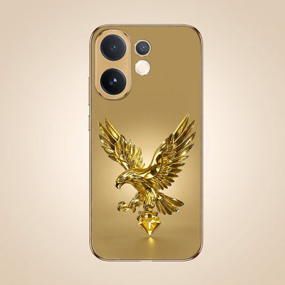 Vivo V60e 5G Golden Eagle Gold Electroplated Glass Phone Back Case