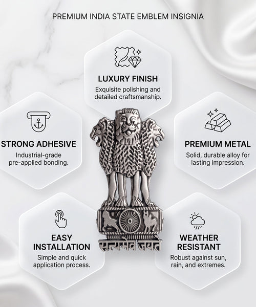 OPPO Reno 14 Pro 5G Compatible Satyamev Jayate 3D Metal Emblem Sticker