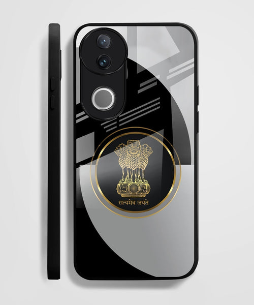 Vivo V50 5G Premium Acrylic Shockproof Glass Back Case (Satyamev Noir)