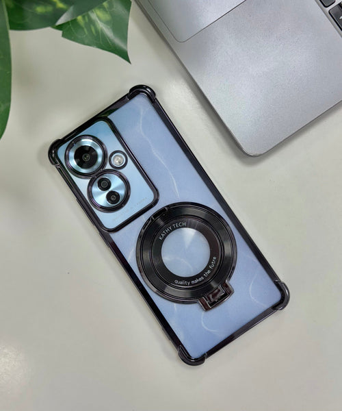 Oppo F25 Pro 5G Original Luxury Magnifier Ring Stand Shockproof Airbags Corner Case
