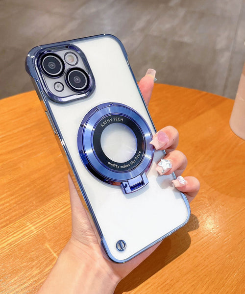 iPhone 15 Plus Frameless Magnifier Ring Stand iPhone Case