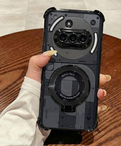 Nothing Phone 3a 5G Original Luxury Magnifier Ring Stand Shockproof Airbags Corner Case
