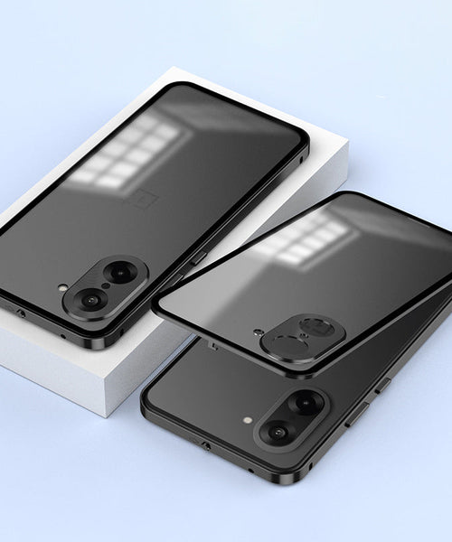 OnePlus Nord CE5 5G Aluminium Metal Bumper Shield Transparent Back Case