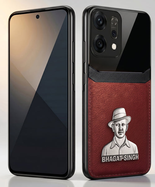 Oppo Reno 14 5G Shaheed Bhagat Singh 3D Metal Leather Back Case