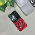 Oppo F25 Pro 5G Original Luxury Leather Lens Magnifier Ring Stand Case
