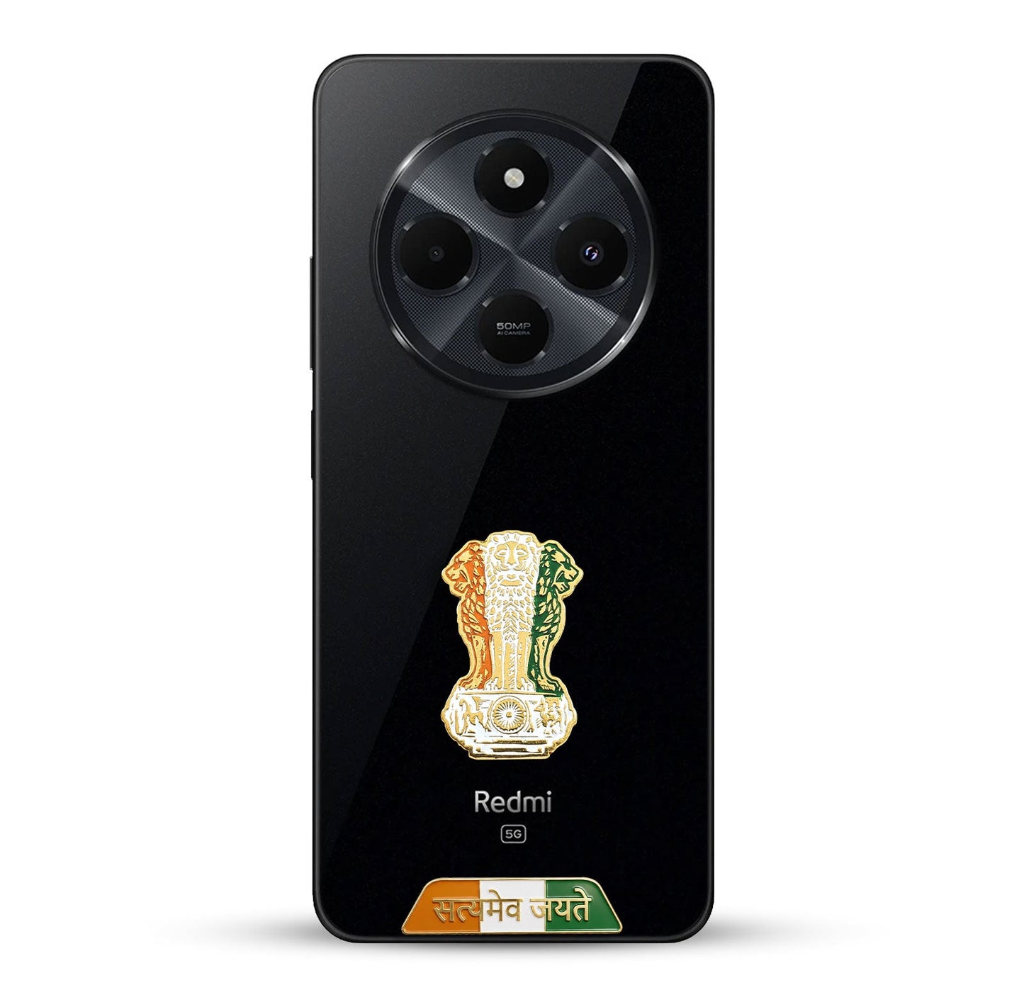 Redmi 14c 5G Compatible Satyamev Jayate 3D Metal Emblem Sticker