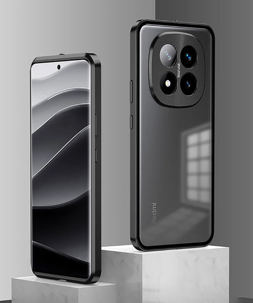 Redmi Note 15 Pro+ 5G Aluminium Metal Bumper Shield Transparent Back Case