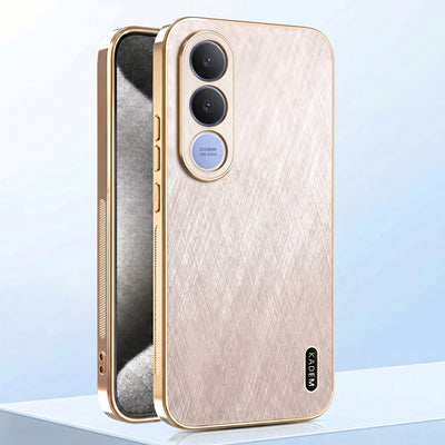 Vivo V70 FE 5G Premium Electroplated Frame Gold Thread Pattern Soft Case