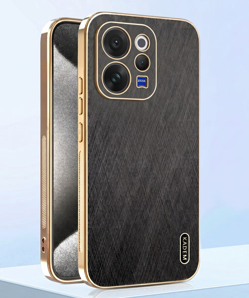Vivo V70 5G Premium Electroplated Frame Gold Thread Pattern Soft Case