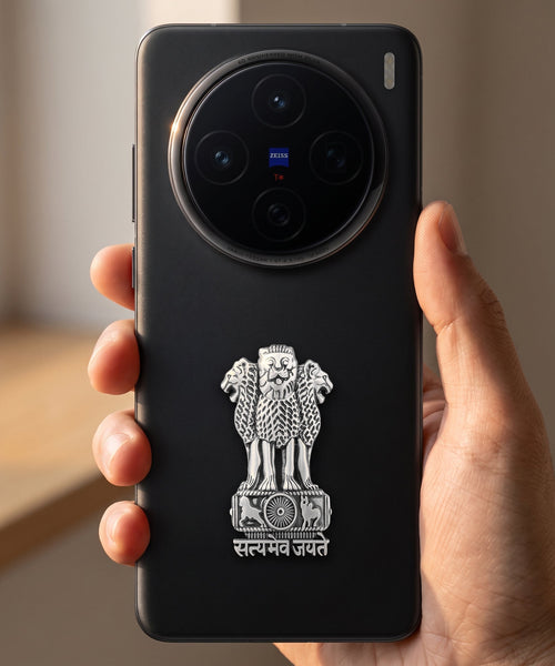 Vivo X200 5G Compatible Satyamev Jayate 3D Metal Emblem Sticker
