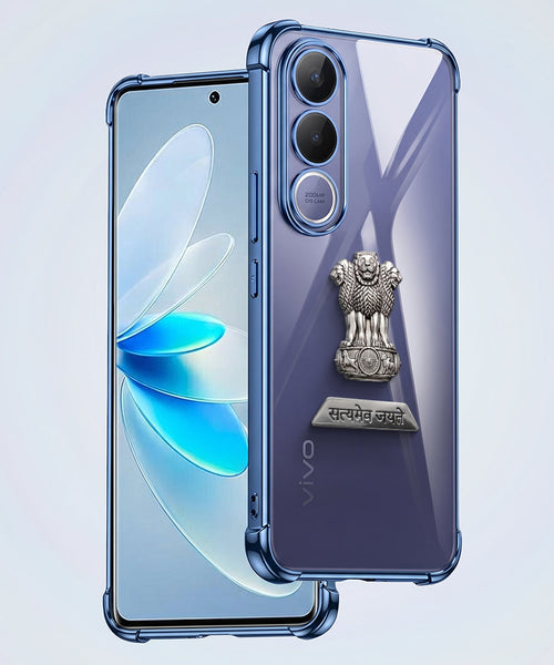 Vivo V70 FE 5G Satyamev Jayate 2-in-1 Emblem Transparent Shockproof Airbag Case