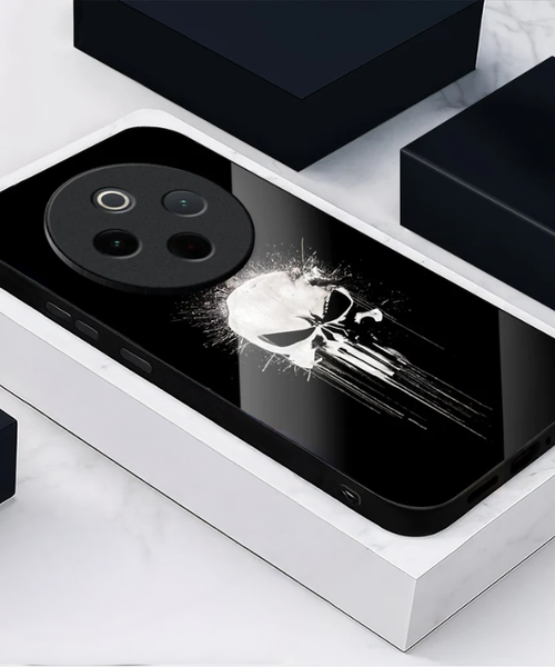 Vivo T4 5G Premium Acrylic Shockproof Glass Back Case (Punisher Skull)