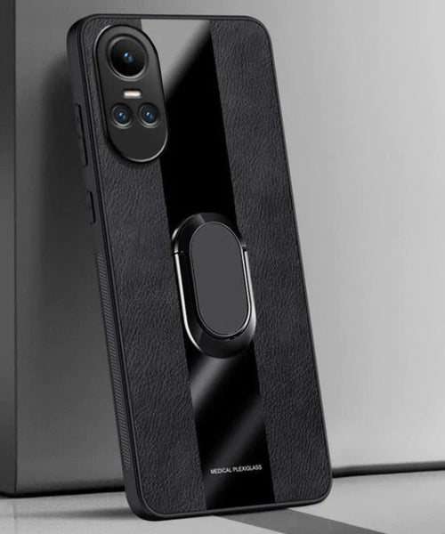 Oppo Reno 10 5G Premium Leather AutoFocus Ring Case
