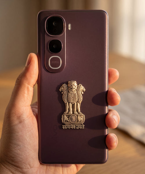 Vivo Y400 Pro 5G Compatible Satyamev Jayate 3D Metal Emblem Sticker