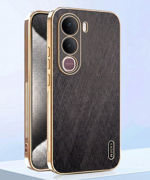 Vivo Y400 Pro 5G Premium Electroplated Frame Gold Thread Pattern Soft Case