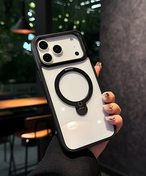 iPhone 17 Pro & 17 Pro Max Reinforced Edges Ring Stand Transparent iPhone Magsafe Case