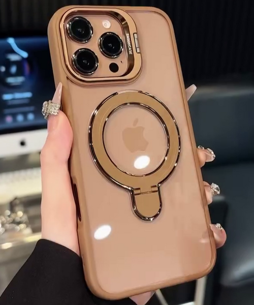 iPhone 16 Pro Golden Circle Magnetic With Camera Lens Rings iPhone Case