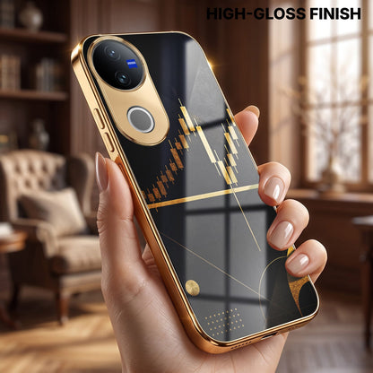 Vivo V50 5G Focus Electroplated Gold Electroplated Glass Phone Back Case