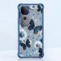 Vivo V40 Pro 5G Blue Butterfly Floral Airbags Printed Back Case