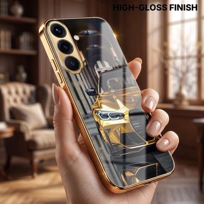 Samsung Galaxy A36 5G Golden BMW Gold Electroplated Glass Phone Back Case