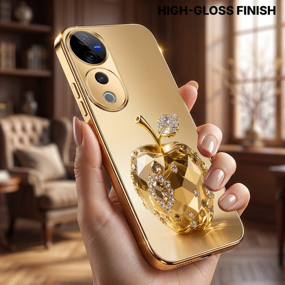 Vivo V40 Pro 5G Golden Apple Gold Electroplated Glass Phone Back Case