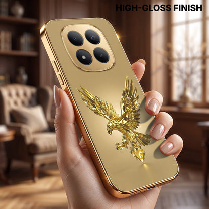 Redmi Note 15 Pro+ 5G Golden Eagle Gold Electroplated Glass Phone Back Case