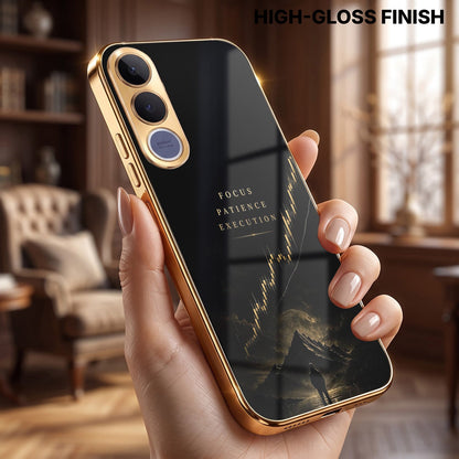 Vivo V70 FE 5G Focus Gold Electroplated Glass Phone Back Case