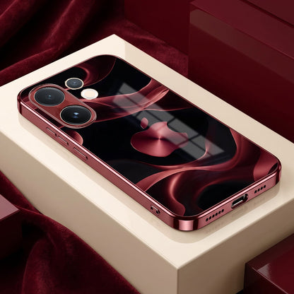 Vivo V60 5G Wave Apple Burgundy Electroplated Glass Back Case