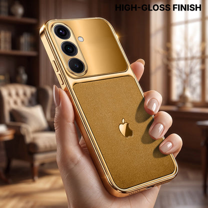 Samsung Galaxy A36 5G Royal Touch Apple Gold Electroplated Glass Phone Back Case