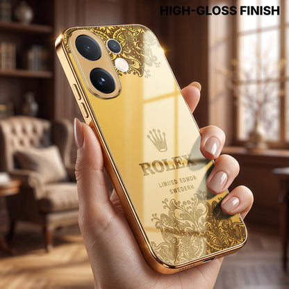 Vivo V60 5G Rolex Crown Gold Electroplated Glass Phone Back Case