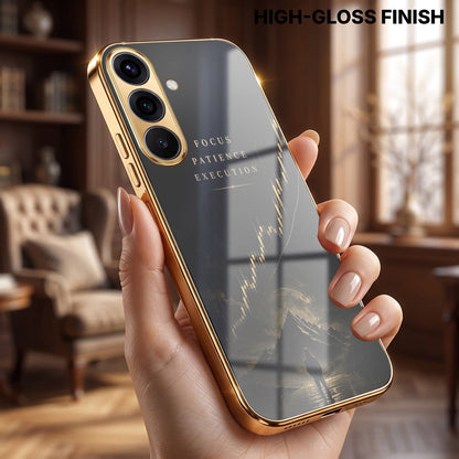 Samsung Galaxy A56 5G Trading Candles Gold Electroplated Glass Phone Back Case
