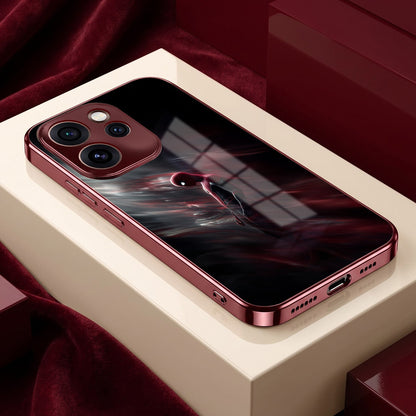 Oppo Reno 15 Pro Mini 5G Crimson Spider Burgundy Electroplated Glass Back Case