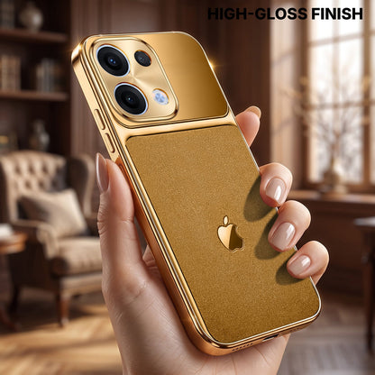 Oppo Reno 13 5G Royal Touch Apple Gold Electroplated Glass Phone Back Case