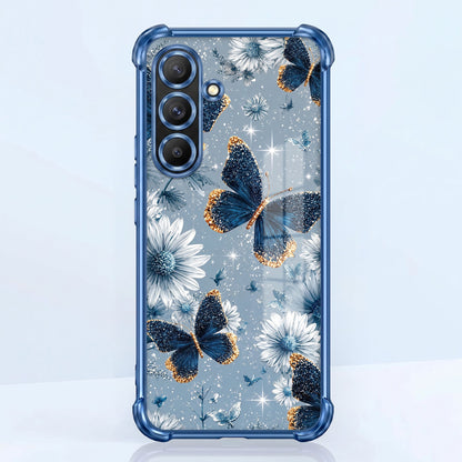 Samsung Galaxy A56 5G Blue Butterfly Floral Airbags Printed Back Case