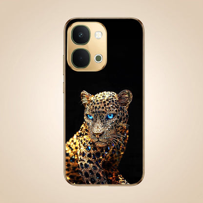 Vivo Y51 Pro 5G Panther Gold Electroplated Glass Phone Back Case