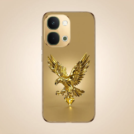 Vivo Y51 Pro 5G Golden Eagle Gold Electroplated Glass Phone Back Case