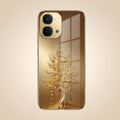 Vivo T5x 5G Golden Tree Gold Electroplated Glass Phone Back Case