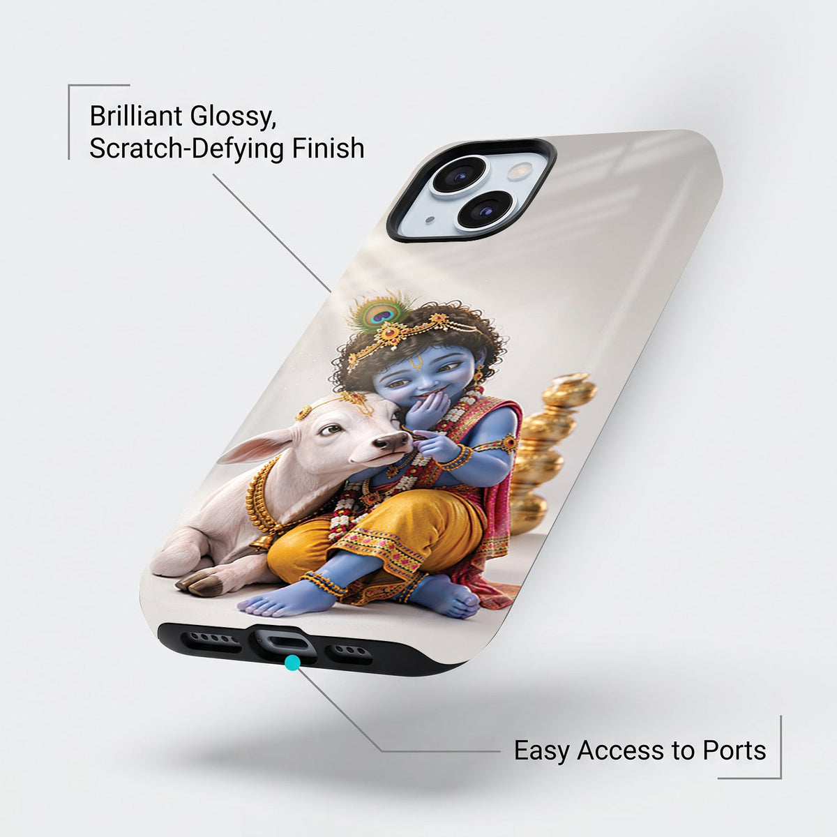 Iphone 15 5G Bal Krishna Blessings Protective Case
