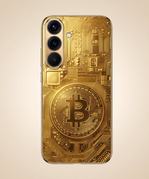Samsung Galaxy A56 5G Bitcoin Gold Electroplated Glass Phone Back Case