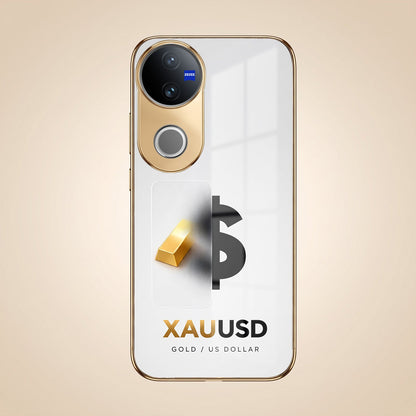 Vivo V50 5G Luxury XAU/USD Gold Electroplated Glass Phone Back Case