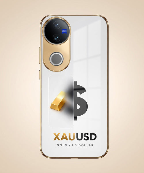 Vivo V50 5G Luxury XAU/USD Gold Electroplated Glass Phone Back Case