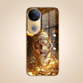 Vivo V50 5G Luxury Tiger Gold Electroplated Glass Case