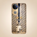 Vivo V50 5G Luxury Dior Gold Electroplated Glass Phone Back Case
