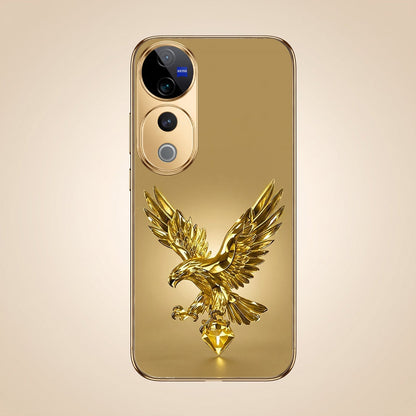 Vivo V40 Pro 5G Golden Eagle Gold Electroplated Glass Phone Back Case