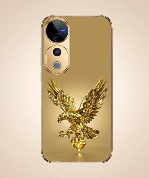 Vivo V40 Pro 5G Golden Eagle Gold Electroplated Glass Phone Back Case
