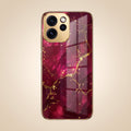 Oppo Reno 15 Pro Mini 5G Luxury Crimson Marble Gold Electroplated Glass Phone Back Case
