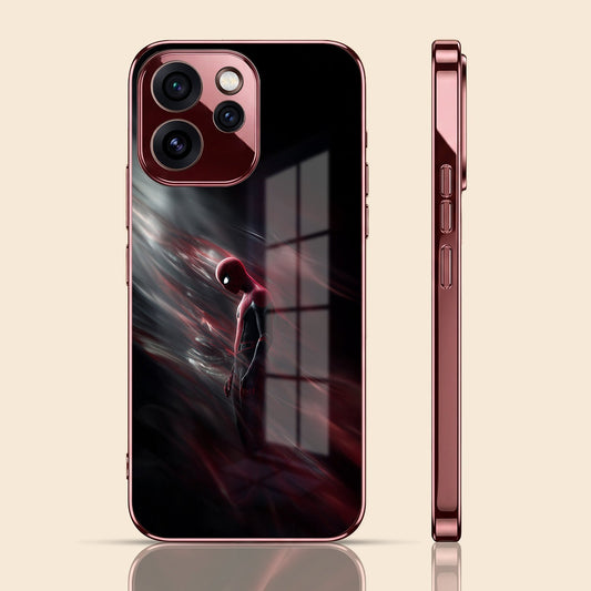 Oppo Reno 15 Pro Mini 5G Crimson Spider Burgundy Electroplated Glass Back Case