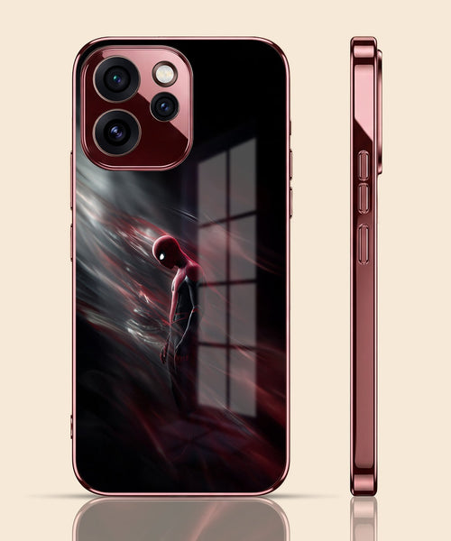 Oppo Reno 15 Pro Mini 5G Crimson Spider Burgundy Electroplated Glass Back Case